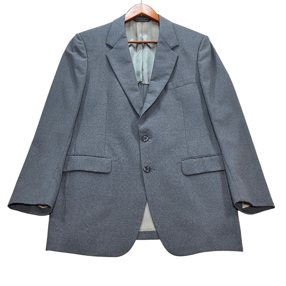 VTG Kingsridge Samuel's Custom Fabric Mens Gray Two‎ Button Blazer Jacket 43L